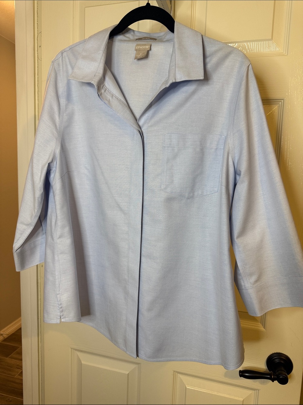 Chico's Light Blue No-Iron Shirt